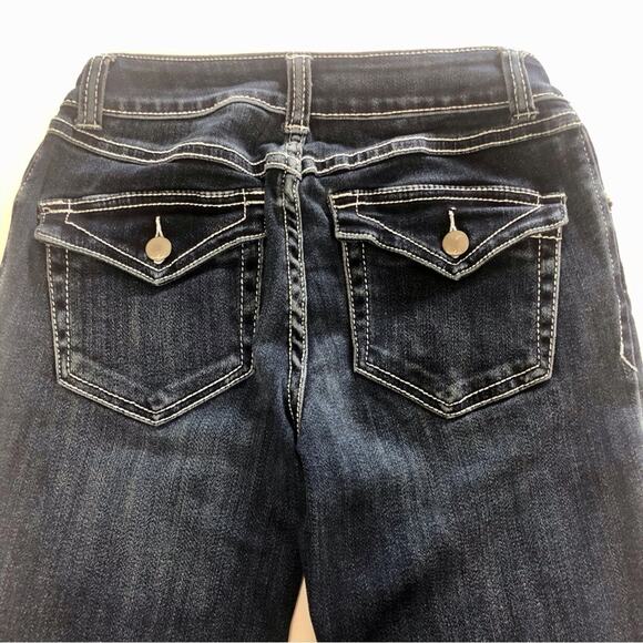 INC International Concepts Curvy Classic Bootcut Jeans White Top Stitch Mid Rise - Picture 13 of 16